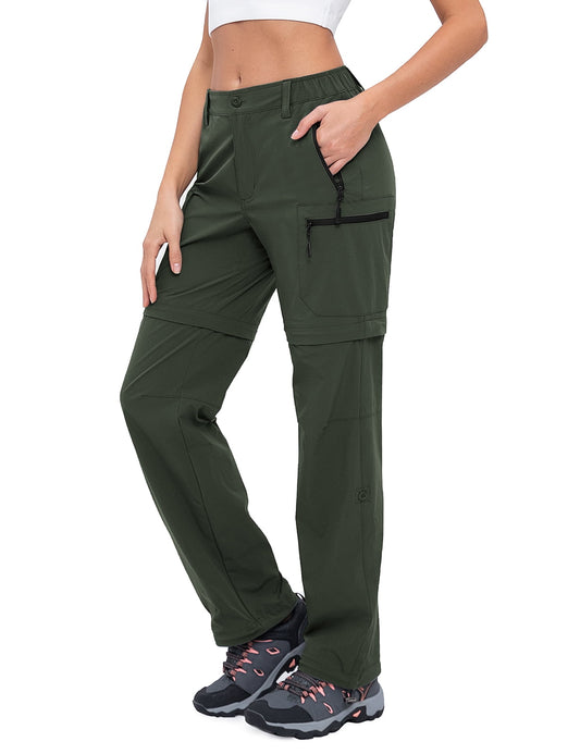Hiauspor Womens Cargo Hiking Convertible Pants Zip Off with 5 Pockets