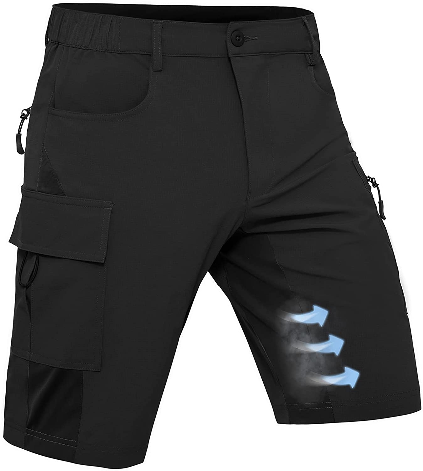 Hiauspor Men's Hiking Cargo Shorts Lightweight Quick Dry Stretch MTB S