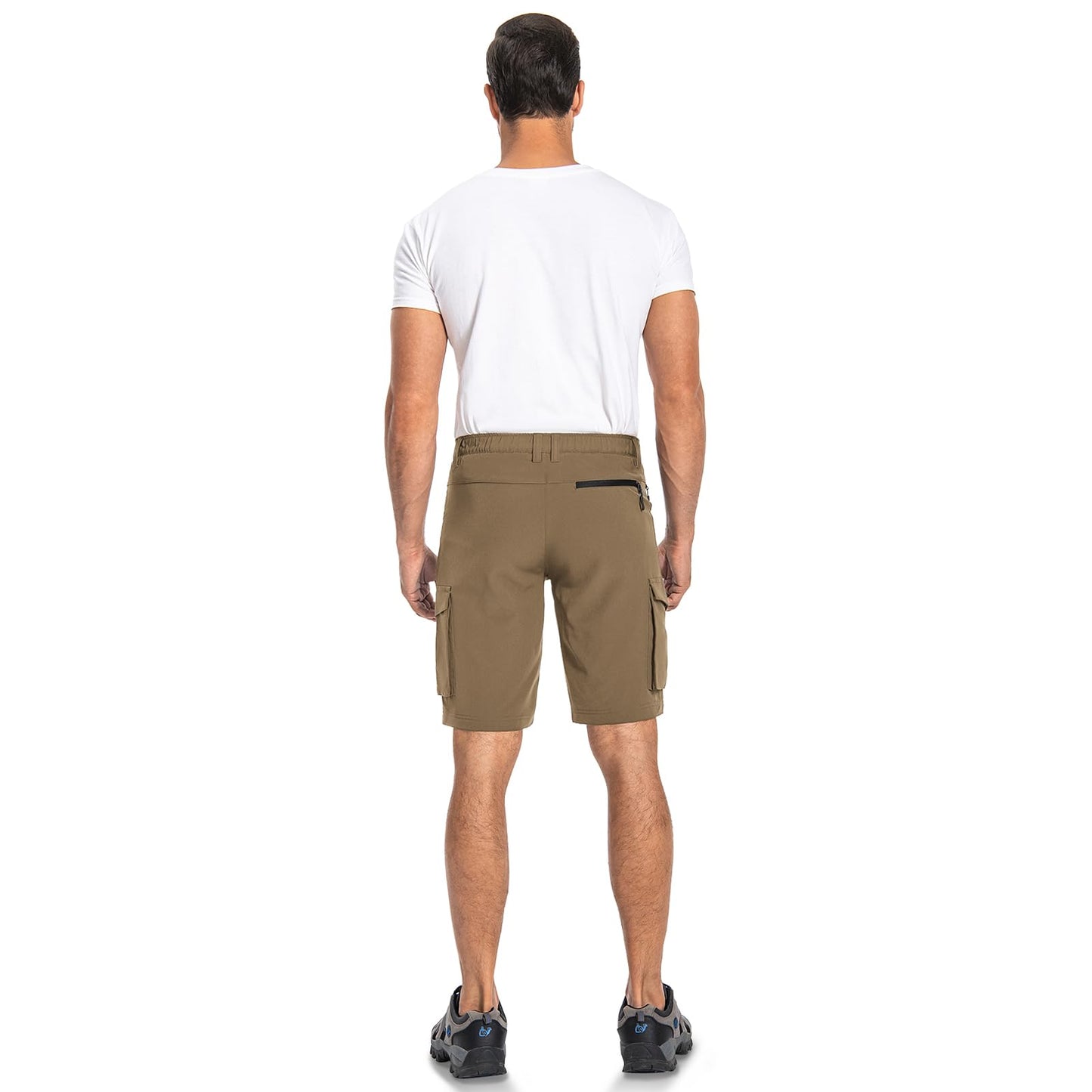 Hiauspor Men's Mountain Bike Shorts Stretch Cycling Quick Dry Hiking Cargo Shorts for Work Golf Fishing Tactical