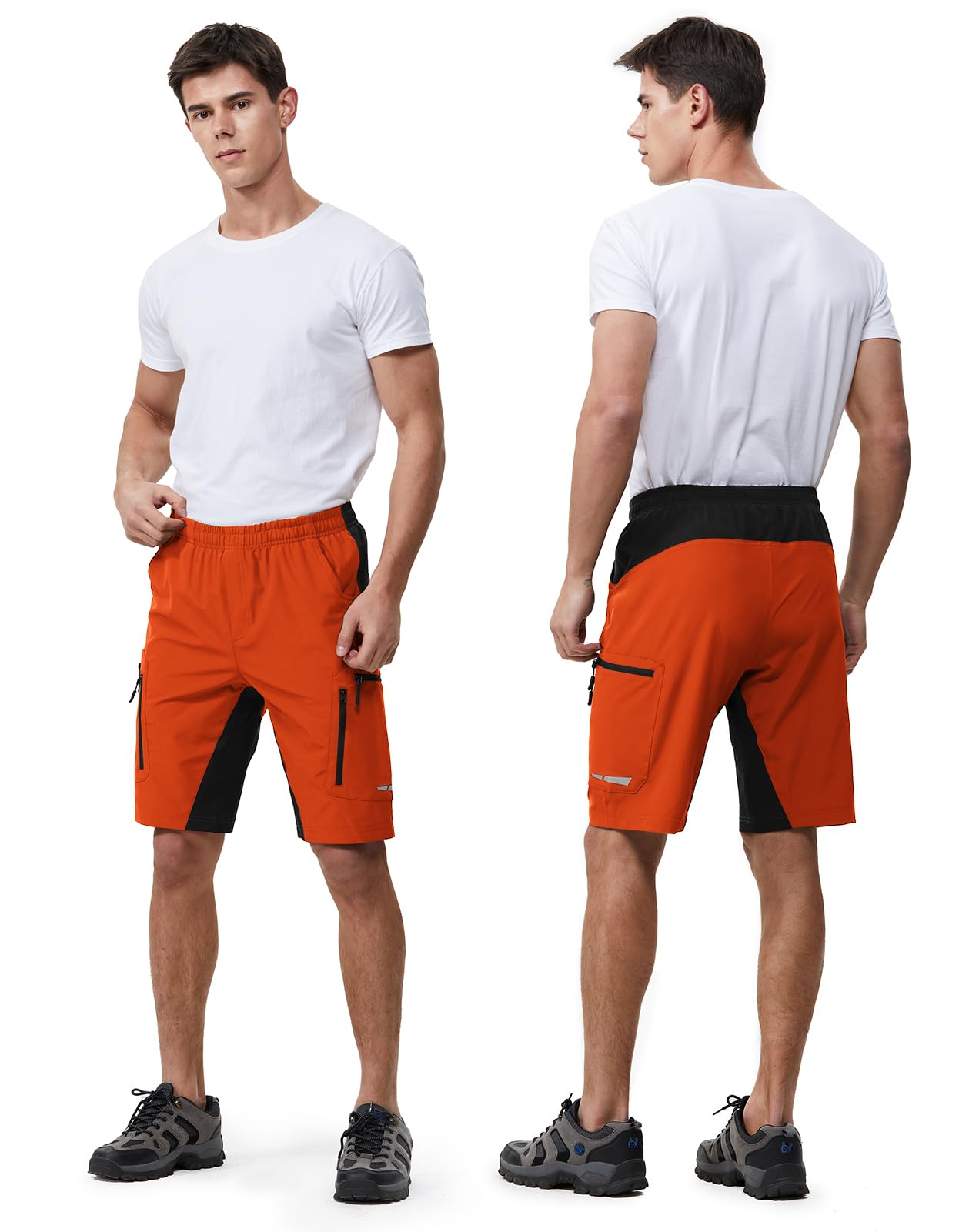 Ally Men's Mountain Bike Shorts 4D Padded Lightweight Loose-fit with Zipper Pockets for Biking Cycling Bicycle Riding Biker