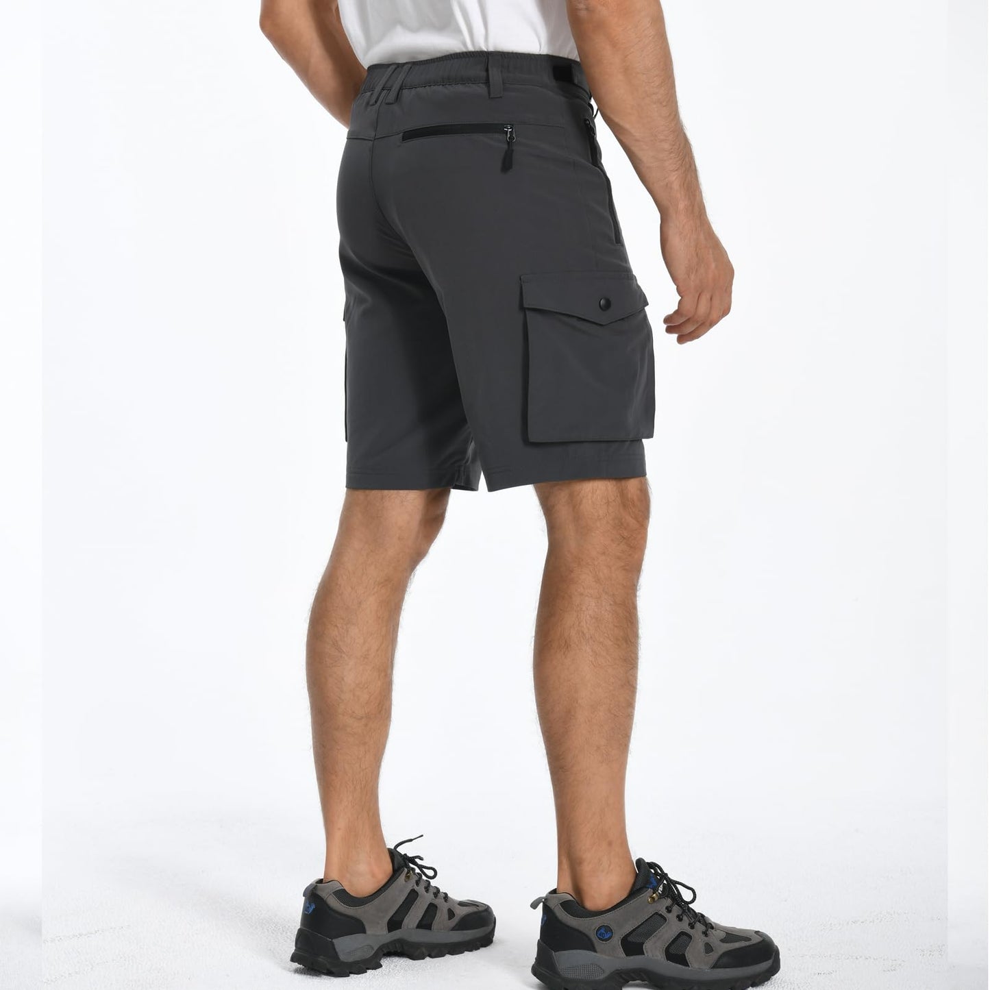 Hiauspor Men's Mountain Bike Shorts Stretch Cycling Quick Dry Hiking Cargo Shorts for Work Golf Fishing Tactical