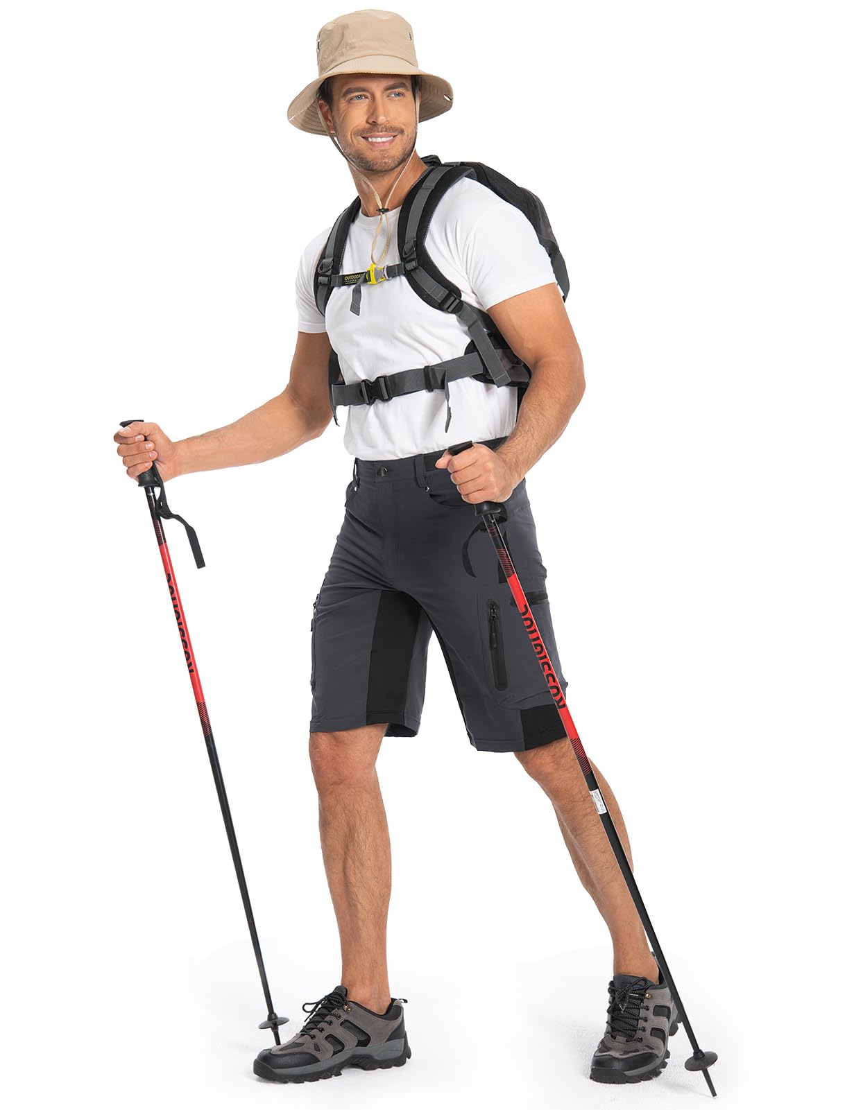 Hiauspor Mens Hiking Cargo Shorts Lightweight Water-Resistant Quick Dry Stretch for Casual Golf Fishing Tactical Bike Outdoor