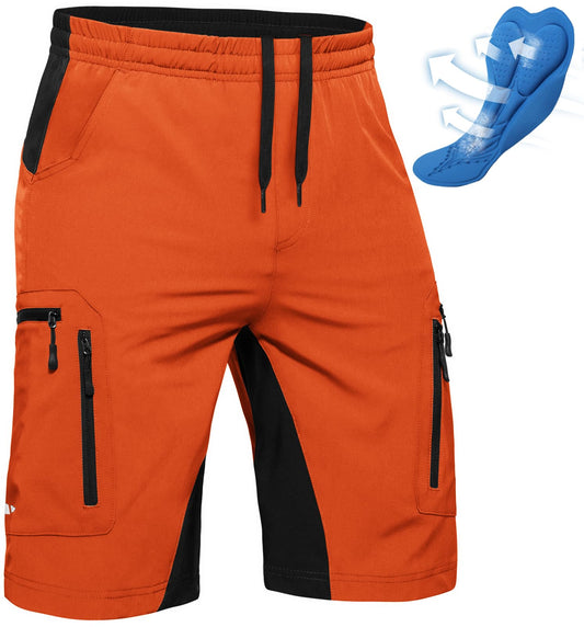 Ally Men's Mountain Bike Shorts 4D Padded Lightweight Loose-fit with Zipper Pockets for Biking Cycling Bicycle Riding Biker