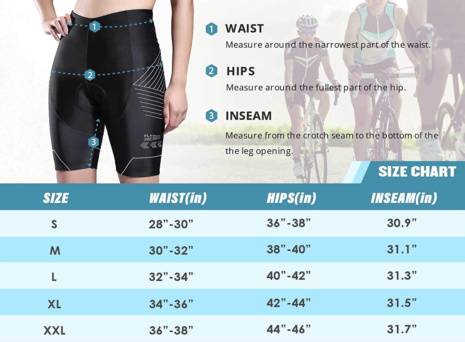 Hiauspor Cycling Shorts for Women Padded High Waist Bike Biking Shorts