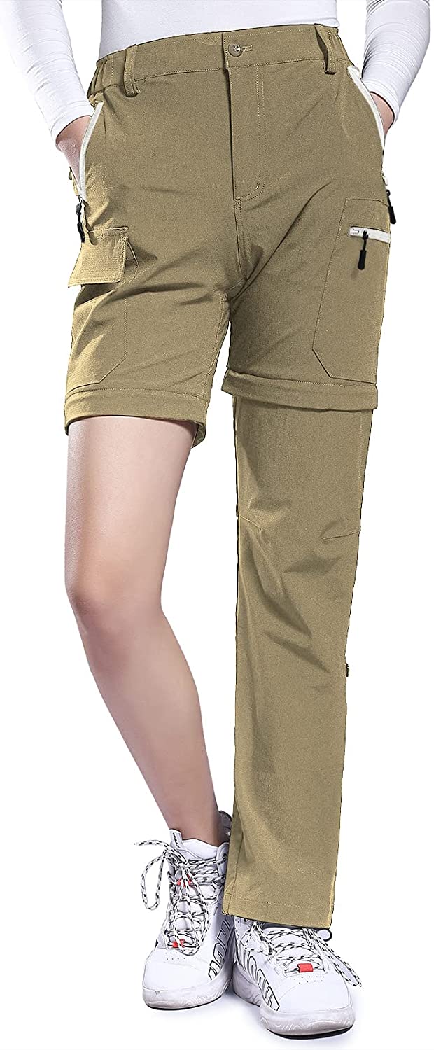 StaySlim Women's Waterproof Trousers - Lightweight Zip Off Hiking Pants  with UV Protection & Zip Pockets