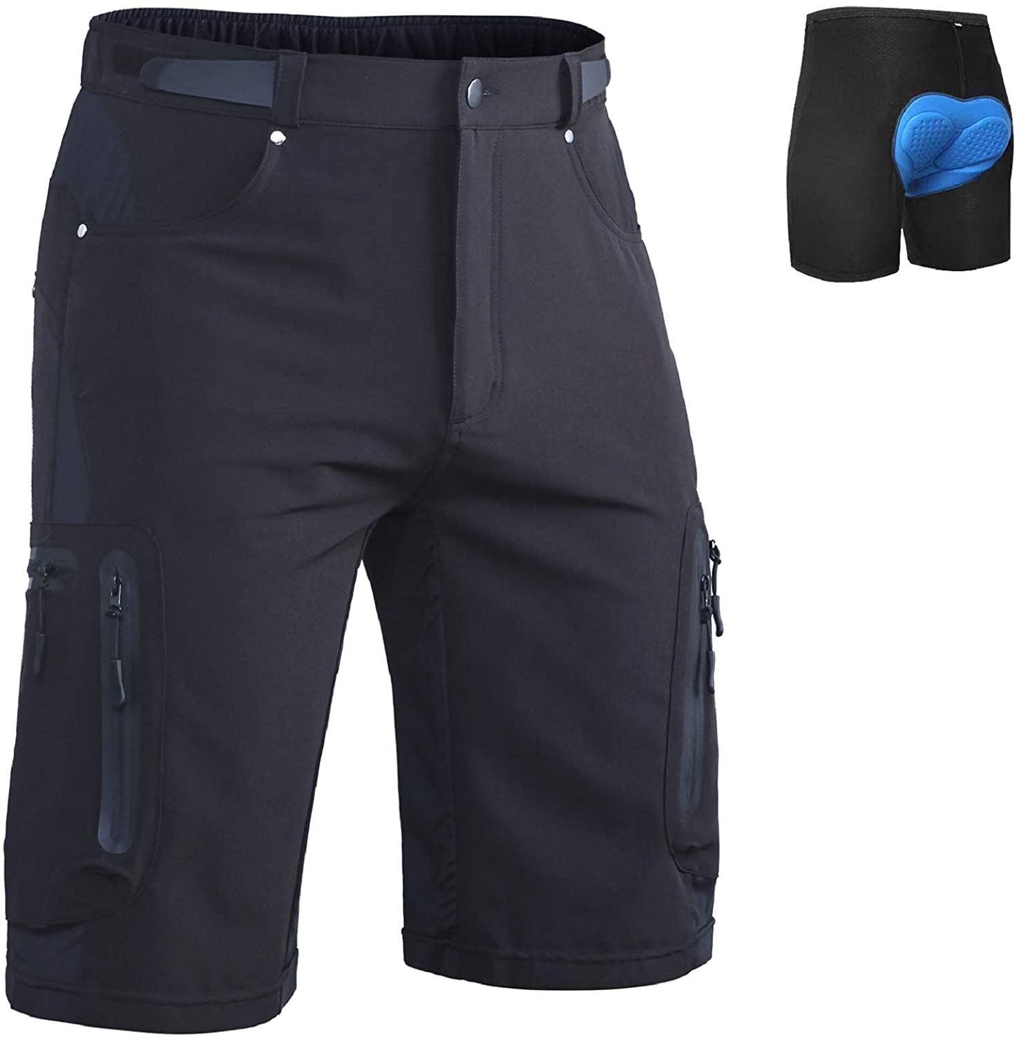 Ally Mens MTB Mountain Bike Shorts 4D Padded Baggy Bicycle Cycling