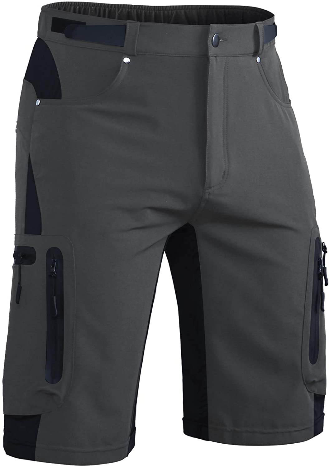 HAOTAGS Men's Classic Cargo Stretch Short Multi-pocket Slim-fit Lightweight  Hiking Fishing Cargo Shorts Black Size L