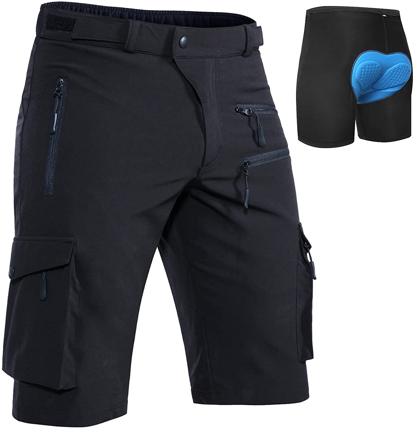 Hiauspor Men's Mountain Bike Shorts Stretch MTB Shorts Quick Dry with