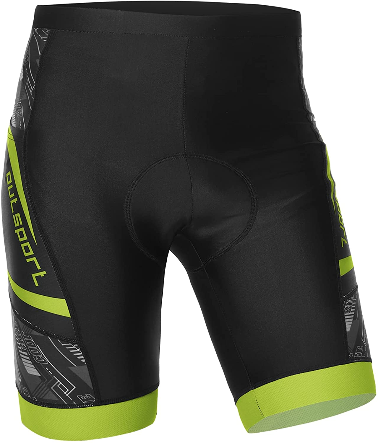 Hiauspor Padded Bike Shorts for Men, with 2 Slash Pockets and 1 Zipper  Pocket, Breathable Quick Dry Lightweight