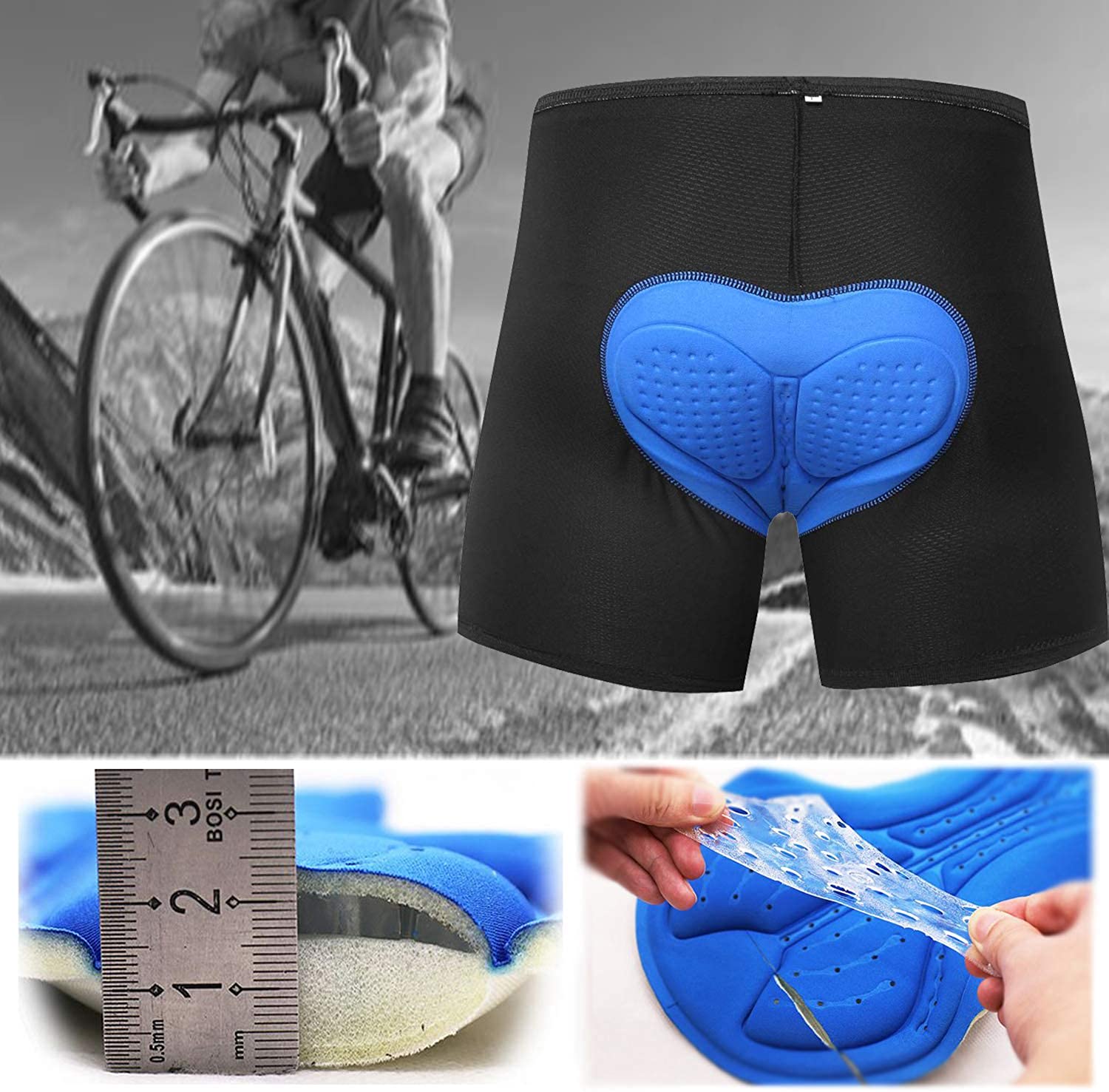 Ally Mens MTB Mountain Bike Shorts 4D Padded Baggy Bicycle Cycling Biking  Bike Shorts Lightweight Loose-fit