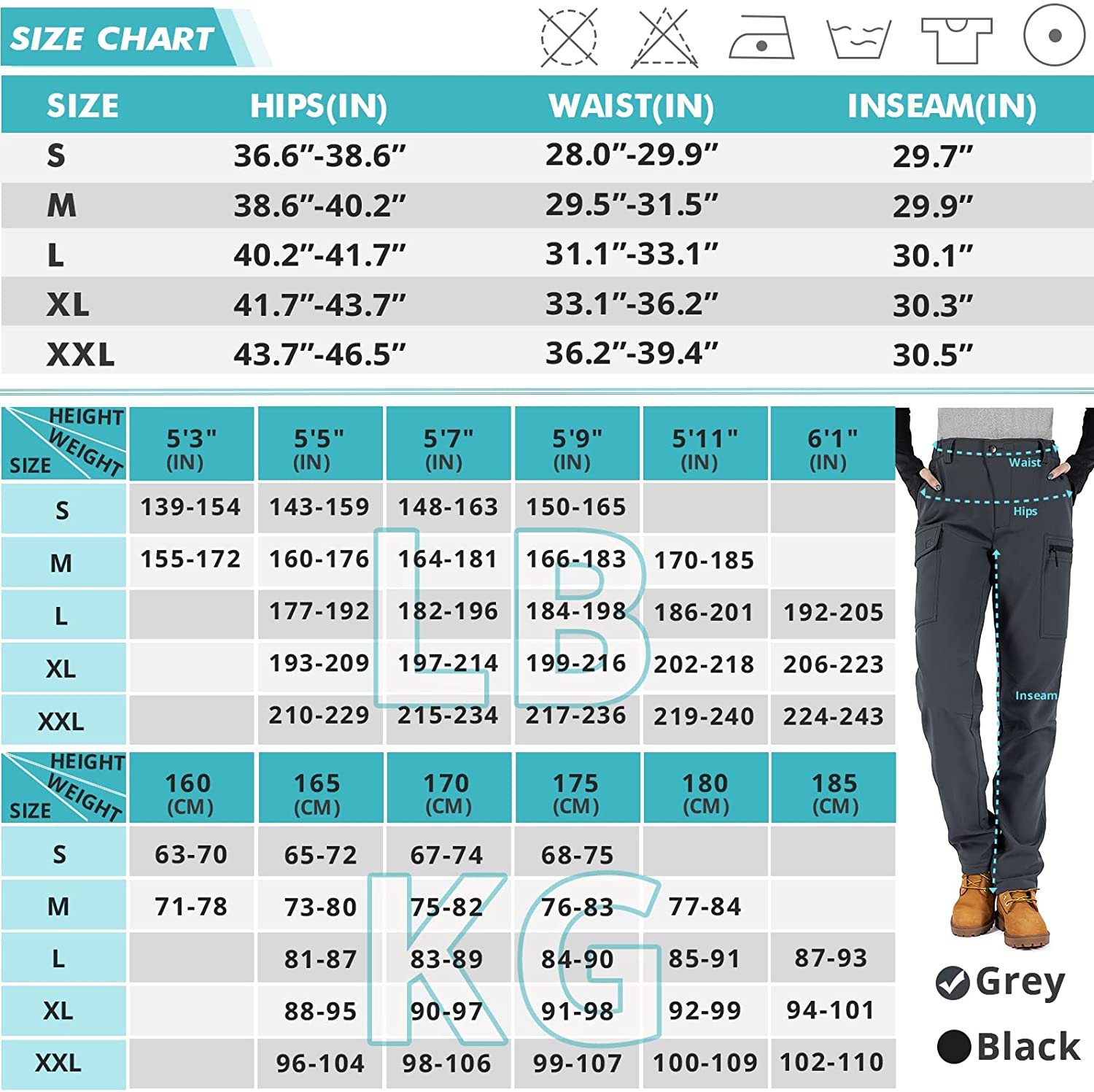 Hiauspor Women's Hiking Pants Waterproof Fleece Lined Ski Snow Winter Pants Navy / X-Large
