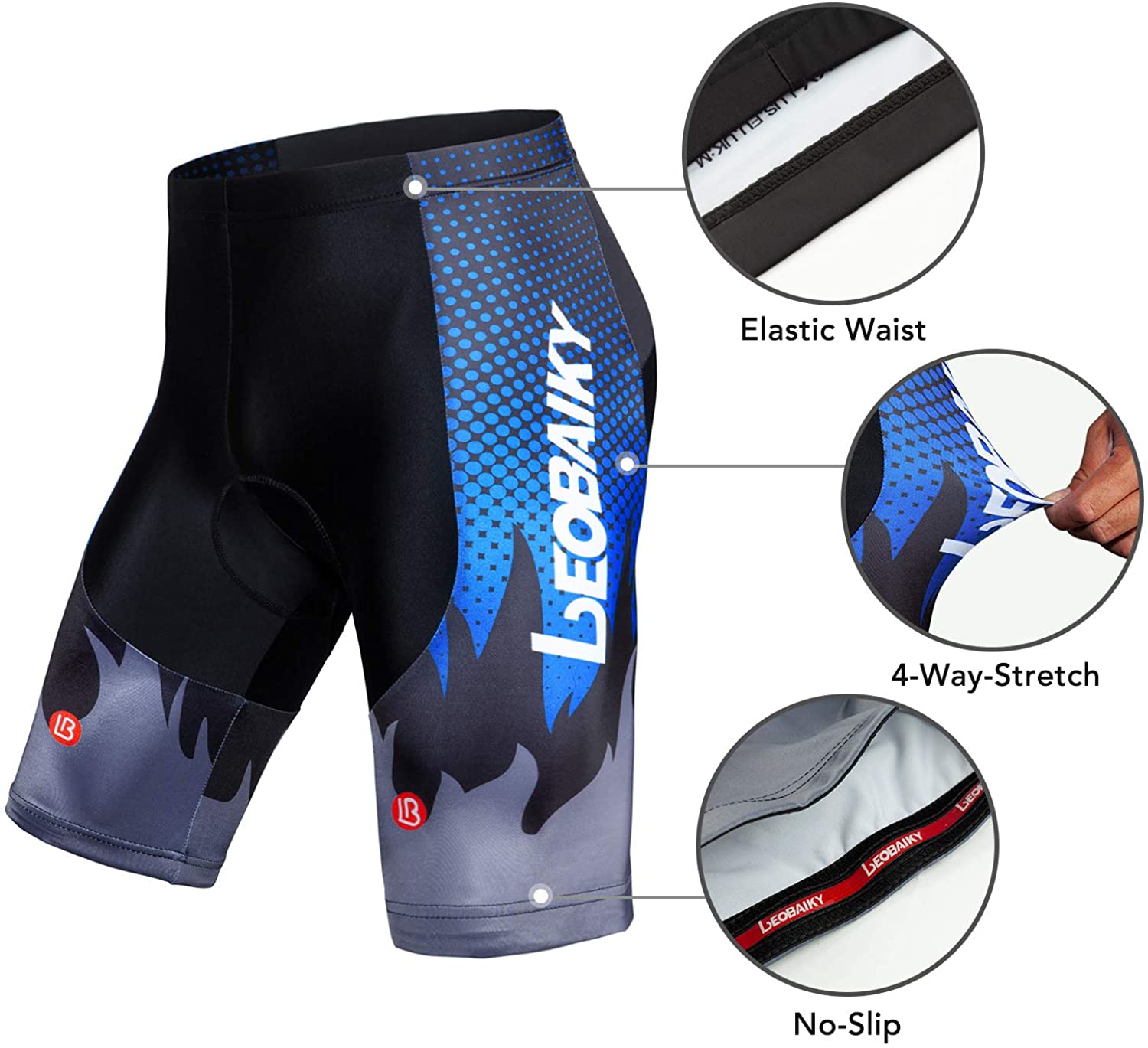 Hiauspor Biking Shorts for Men 4D Padded Big Pockets Bike Cycling Shorts  Quick-Dry